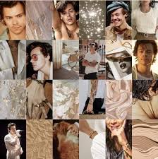 harry styles photo kit neutral beige aesthetic wall collage digital download 50 images harry styles photos harry styles wallpaper harry styles pictures