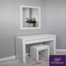White High Gloss Dressing Table Desk Console Table With 2 Drawers Sparkle Your Space Ltd
