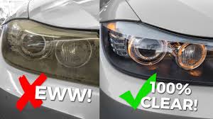How To Clean Restore Headlights Remove Yellow Foggy Headlight Oxidation Youtube