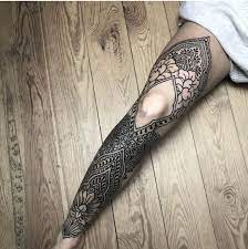 Finished Jeans Leg Today Thanks Girl Had So Much Fun With This One Ellementaltattoos Dotworkers Dotwork Linework Li Leg Tattoos Women Leg Tattoos Tattoos