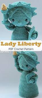 Sweetest Lady Liberty Ever Make Your Own Little Stuffed Lady Liberty Toy With This Croch Ganchillo Amigurumi Crochet Amigurumi Patrones De Juguetes De Peluche