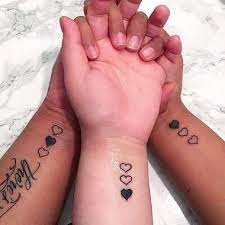P Shaded Hearts Sister Tattoos P Tattoos For Daughters Sister Tattoo Designs Matching Sister Tattoos