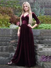A Line Floor Length V Neck Velvet Long Sleeves Prom Dresses Pd0043 The Dress Is Fully L Long Sleeve Velvet Dress Velvet Bridesmaid Dresses Ruffle Prom Dress