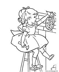 Who doesn't love trimming the tree with ornaments, garland, and sparkly lights? Christmas Girl S Decor9659 Coloring Pages Printable