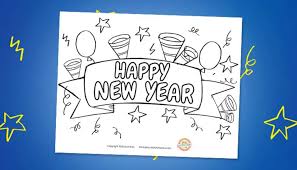 In case you don\'t find what you are looking for, use the top search bar to search again! Free Printable Happy New Year Coloring Page Kids Activities Blog