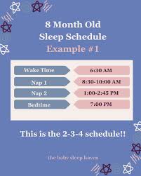 At 8 months, some babies are still taking 3 naps, while others have  transitioned to 2. Like always, these are just examples of what your day  could look like! Every baby is