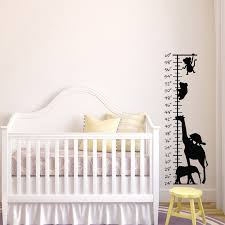 us 9 98 15 off peel and stick safari growth chart decal removable growth chart wall sticker art mural for nursery kids bedroom home decor l87 in