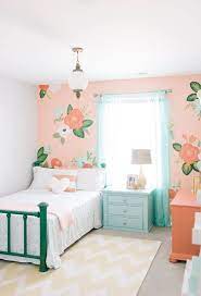 Different styles of furniture and fabrics find themselves part of a cohesive whole in this room thanks to the choice of colors. Modern Bedroom Designs For Girls