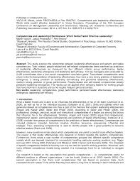 Namun begitu, razali berkata ia tidak bermaksud mereka tidak fasih. Pdf Competencies And Leadership Effectiveness Which Skills Predict Effective Leadership