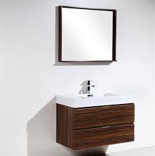 Add style and functionality to your bathroom with a bathroom vanity. Bliss 36 Walnut Wall Mount Modern Bathroom Vanity