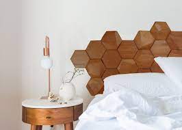 Large Wood Wall Art Of Hexagonal Tiles Wood Wall Headboard Large Wood Wall Art Wood Hexagon