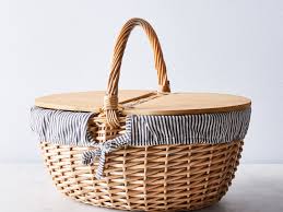 Keeping your things in baskets can help with that while adding style to your room, too. Blue White Stripe Picnic Basket On Food52