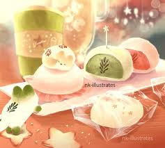 Thai Tea Matcha And Milk Tea Foxes C 2016 Nadia Kim In Progress Matc Cute Food Art Cute Food Drawings Cute Drawings