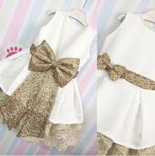 White And Gold Girls Dress Cute Baby Dresses Baby Frocks Designs Toddler Girl Outfits