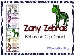 Zany Zebras Behavior Clip Chart