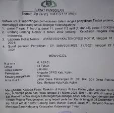 Wah, ternyata kita perlu surat pengaduan ya untuk lapor polisi? Ssstt Satu Anggota Dprd Kotim Dipanggil Penyidik Kepolisian Kalteng Co