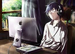 Male Anime Character In Front Imac Monitor Illustration Guy Anime Computer Tears Sadness Room 2k Wallpaper Hdwallpa Anime Anime Boy Anime Art Tutorial