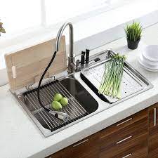 .drainboard kitchen sink you have had in your kitchen, you will need to cut the shape of the board you should have a drain plumbing kit to hand. Stainless Steel Double Sink For Kitchen With Drain Board Drain Mf8048