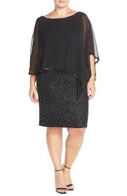 J Kara Chiffon Overlay Beaded Cocktail Dress Plus Size Vestidos Moda Vestidos Vestidos Estilosos
