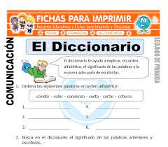 1 fichas de comunicación integral para 1° de secundaria. El Diccionario Segundo De Primaria Fichas Para Imprimir