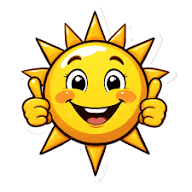 Eine Lächelnde Sonne Emoji Mit Fröhlich, Eine Lächelnde Sonne, Ein Fröhliches Gesicht, Sonne PNG Bild und Clipart zum kostenlosen Download
