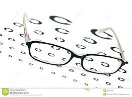 Glasses On A Eye Sight Test Chart Stock Image Image Of