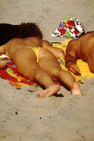 1988 candid of curvy woman in yellow bikini beach scene voyeur 35mm SLIDE  Bt14 | eBay