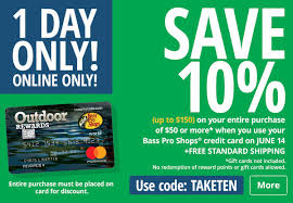 Earn 1% back everywhere else mastercard is accepted. Bass Pro Shops 1 Day Only Save 10 Today Milled