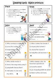 speaking cards (object pronouns) - ESL worksheet by amalnajjar