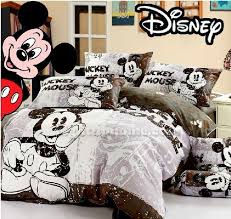 Grey Mickey Mouse Bedding Fitted Sheet And Comforter Cover Dekorasyon