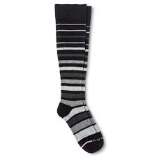 Dr Motion Women S Mild Compression Variegated Striped Knee High Socks Black Gray 4 10 Striped Knee High Socks Knee High Socks Knee High Compression Socks