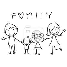 Para poder tener una familia feliz lo primero que hay que cuidar es a uno mismo, y lo segundo: Familia Feliz De Dibujos Animados Dibujo De La Mano Pinturas Para La Pared Cuadros Papa Pano Vivero Myloview Es