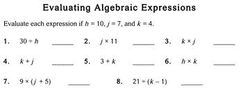 Math worksheets by topics math worksheets by grades interactive zone grade 4 math lessons lesson plans and worksheets for common core grade these free interactive math worksheets are suitable for grade 4. Evaluating Algebraic Expressions 4th Grade Worksheets Individualized Math