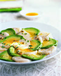 Carpaccio D Avocat Et Saint Jacques Au Fruit De La Passion Recettes De Cuisine Entree Gastronomique Recette Carpaccio