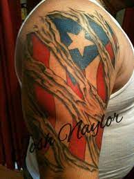 Puerto rico flag against city blurred background at sunrise back. Pin On Tattoos