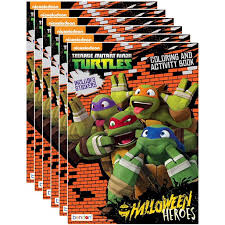 Printable ninja turtles coloring pages are a fun way for kids of all ages to develop creativity, focus, motor skills and color recognition. Nickelodeon S Teenage Mutant Ninja Turtles Halloween 32 Page Coloring And Activity Book With Stickers Pack Of 6 Walmart Com