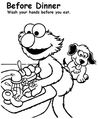 By best coloring pagesmarch 17th 2020. Elmo Hand Washing Before Dinner Coloring Pages Coloring Sun