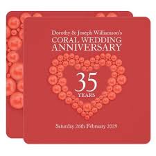 However, having a new, fresh color update was another factor. Coral Wedding Anniversary 35 Years Party Invites Zazzle Com In 2021 Wedding Anniversary Cards 35th Wedding Anniversary Gift Wedding Anniversary Party