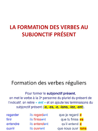 Formation Des Verbes Au Subjonctif Présent | PDF | Verbe | Sémantique