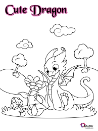 Free And Printable Cute Dragon And Flower Coloring Page Collection Of Cartoon Coloring Pages For Tee In 2020 Dragon Coloring Page Flower Coloring Pages Coloring Pages