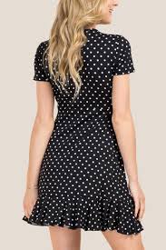 Jamie Ruffle Polka Dot Wrap Dress Black Back Dresses Black Wrap Dress Wrap Dress