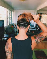 undershave page on instagram girlswithshavedheads longhairdontcare shavednape napeshave ponytail sh shaved nape girls with shaved heads short grey hair