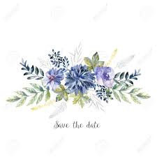 35 wedding updo hairstyles for long hair from ulyana aster; Watercolor Art With Fresh Flower Bouquet For Wedding Floral Card With Blue Anemone Aster Autumn Summer And Spring Seasons Wash Drawing Illustration Stock Photo Picture And Royalty Free Image Image 111191478