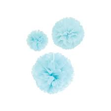 Light Blue Pom Poms Tissue Paper 3 Pc Set Pm892200373 Walmart Com Walmart Com