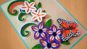 To make a tight circle, slip paper into the slot on the quilling tool, placing paper's end flush with edge of slot. All Horror Pictures Paper Quilling Art Quilling Card How To Make Beautiful Flowers With Butterfly Birtday Gift Greeting Card