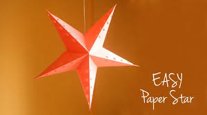 Hanging star paper decorations diys for kids. Easy Paper Star How To Make Christmas Star Diy Christmas Decorations Youtube