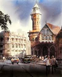 Crawford Market 24 X 30 Acrylic On Canvas By Bhuwan Silhare Art Gallery Exhibition Painting