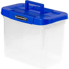 Get it done quicker with the storage bin made of clear plastic will complement any room decor. Bankers Box Heavy Duty Plastic Portable File Storage Box Letter Size Blue Clear 0086301 Quill Com