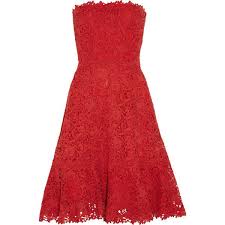 Valentino Strapless Cotton Macrame Lace Dress 6 980 Found On Polyvore Soooo Beautiful But Not A Fashion Cocktail Dress Lace Red Lace Cocktail Dress