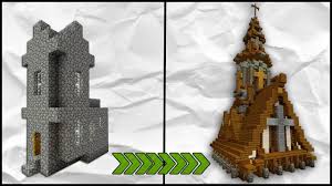 Minecraft How To Transform A Village Tutorial Medieval Church Tutorial Minecraft Designs Minecraft Medieval Minecraft